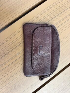 Umi Brown leather zip coin pouch